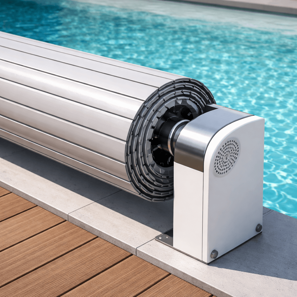 Mécanisme volet roulant piscine automatique