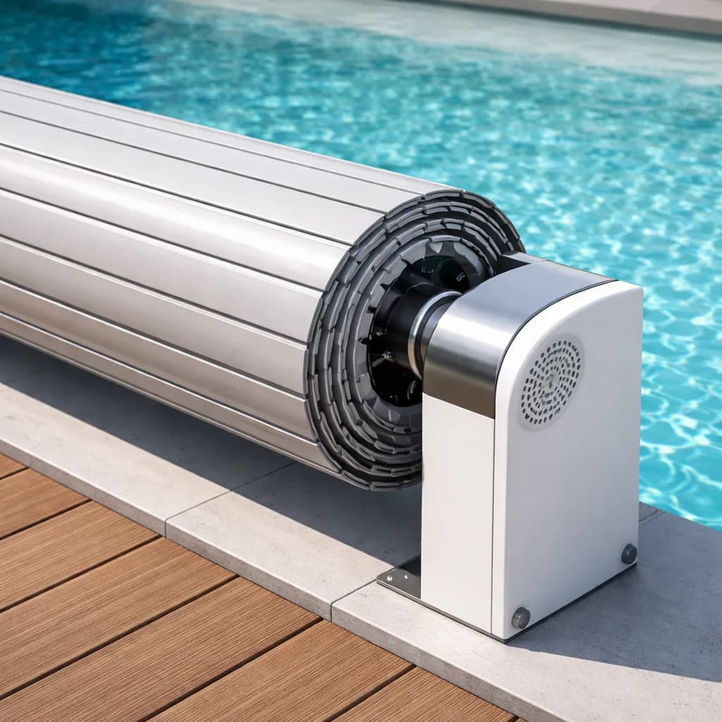 Mécanisme volet roulant piscine automatique